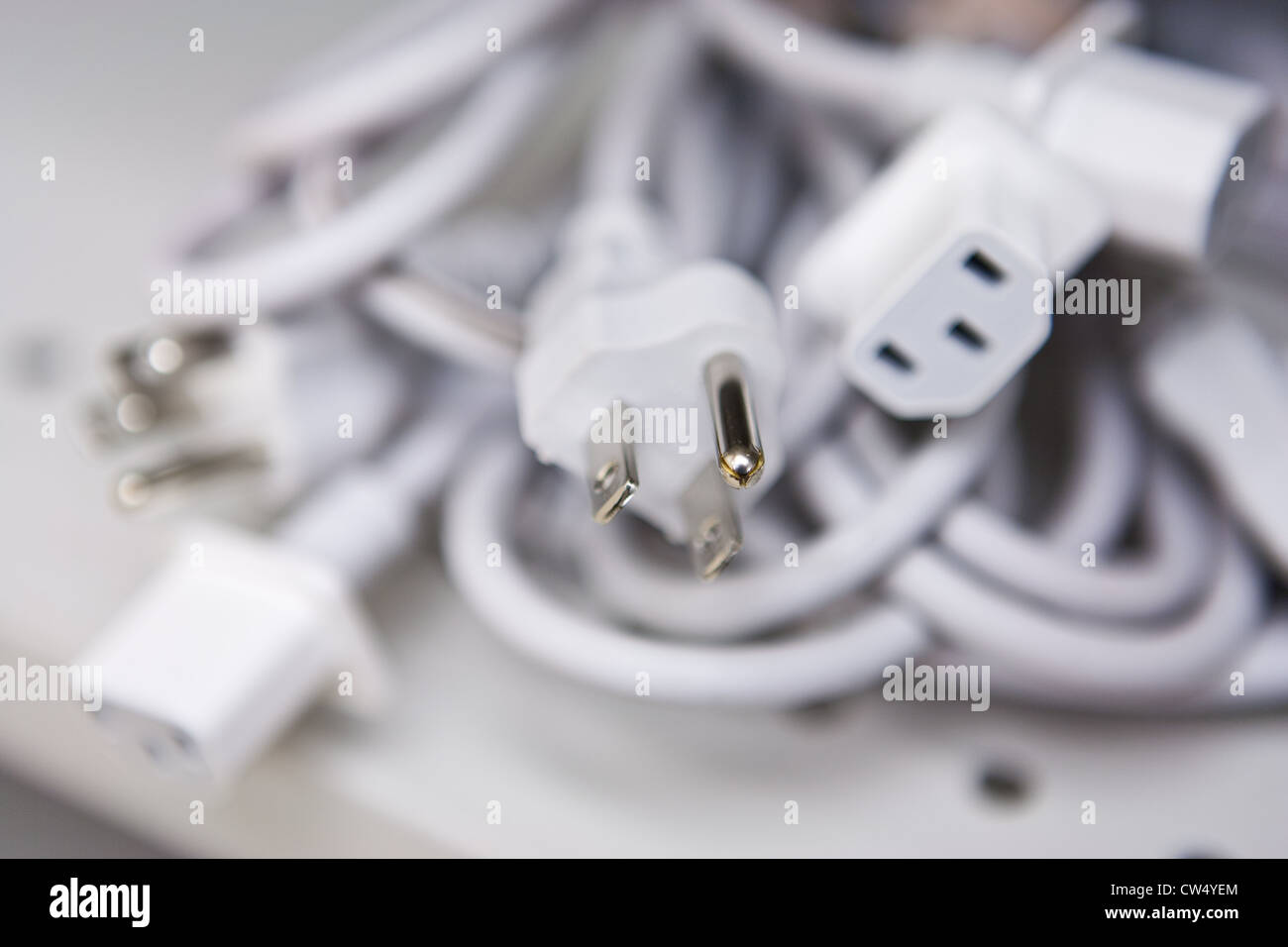 Computer power cords Stock Photo Alamy