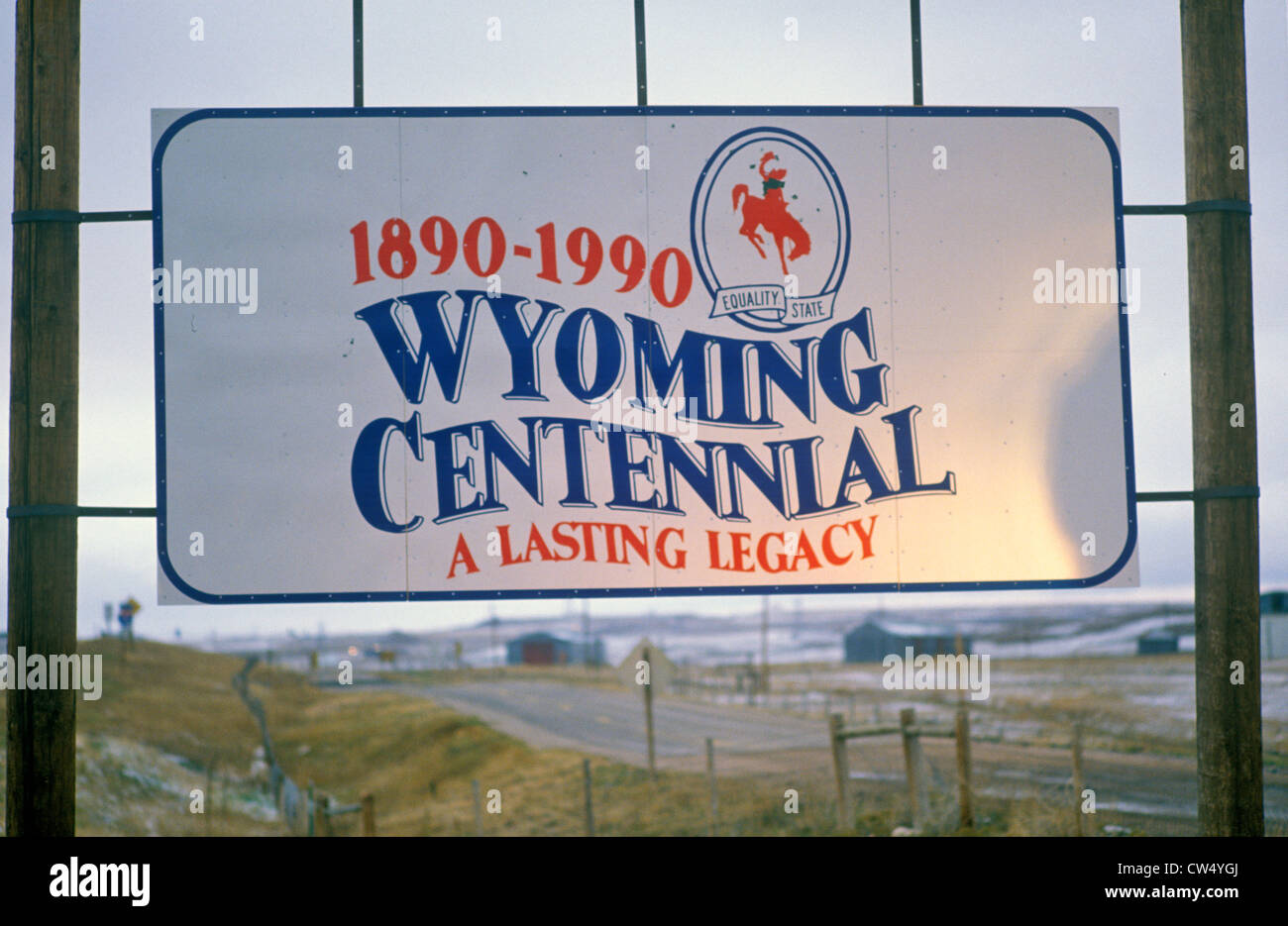 Welcome to Wyoming Sign Stock Photo