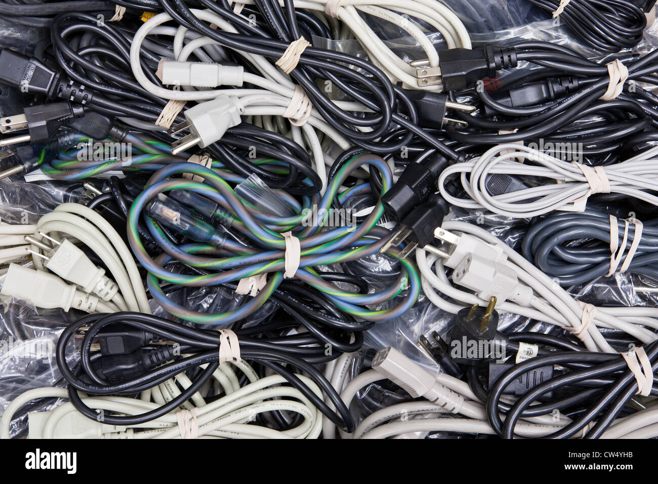 Computer power cords Stock Photo Alamy