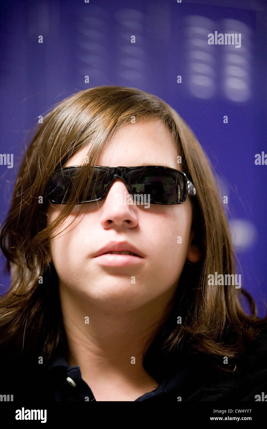 Close-up of a male student wearing sunglasses Stock Photo - Alamy