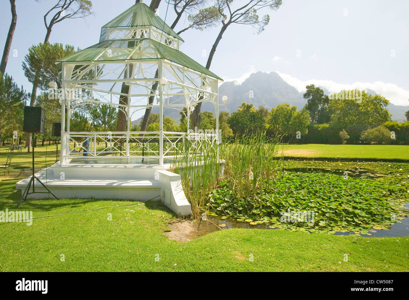 Gazebo in Stellenbosch wine region, outside of Cape Town, South Africa