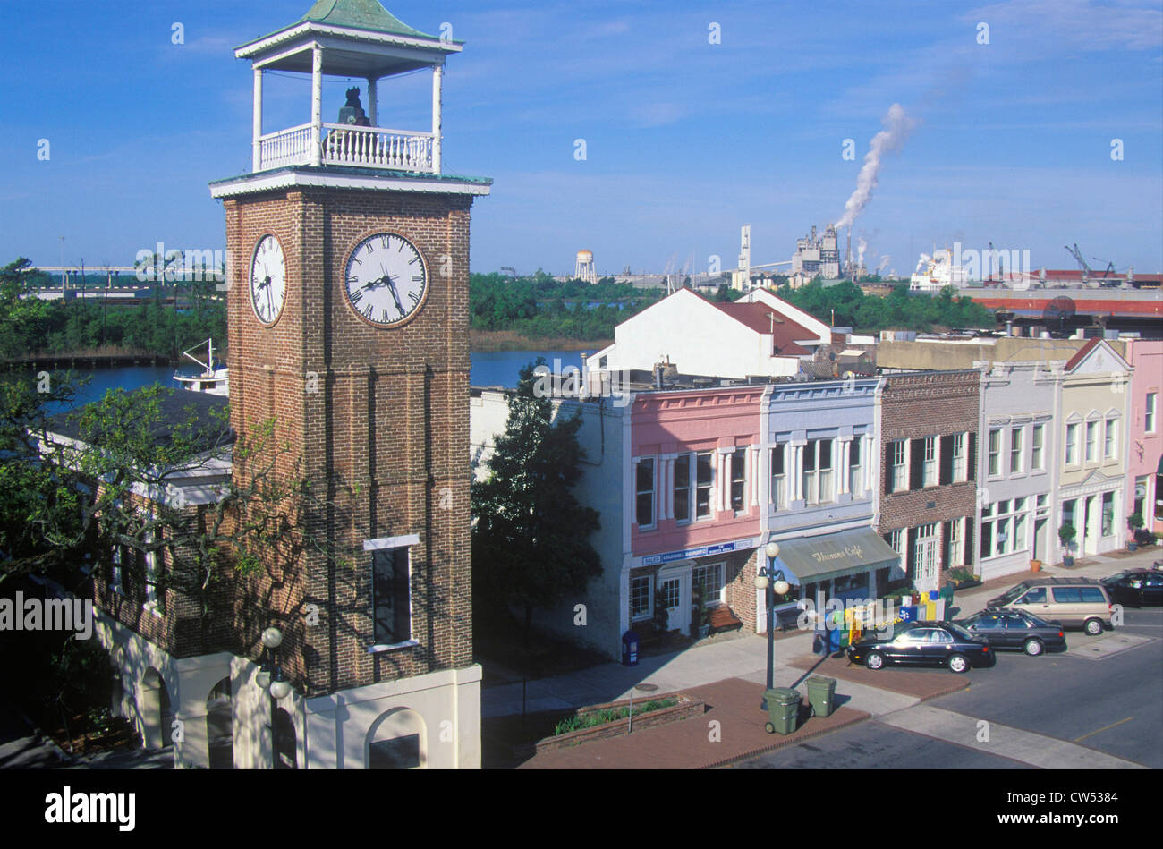 The Belltower and historic waterfront stores, SC Stock