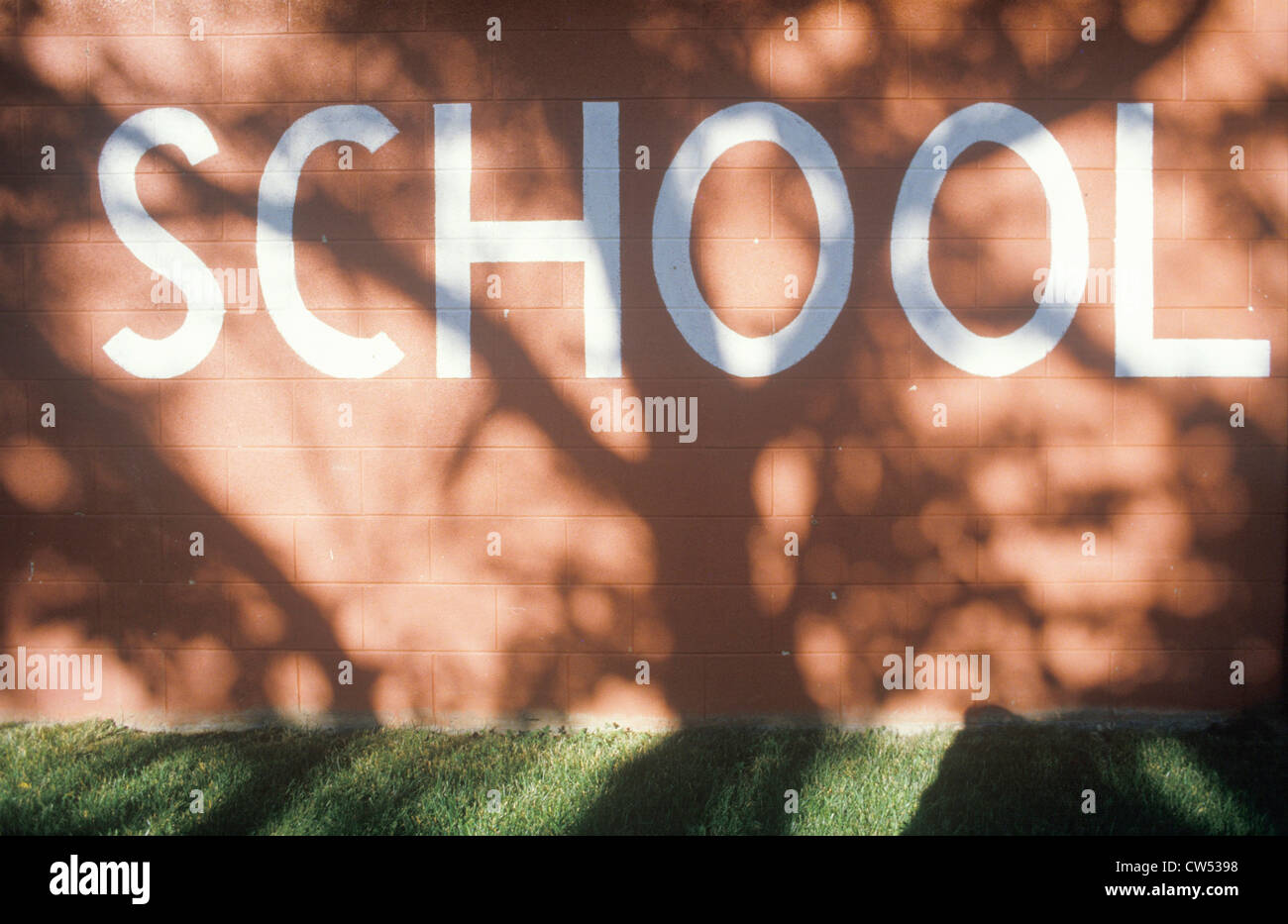Sign ?School?, Walsenburg, CO Stock Photo Alamy