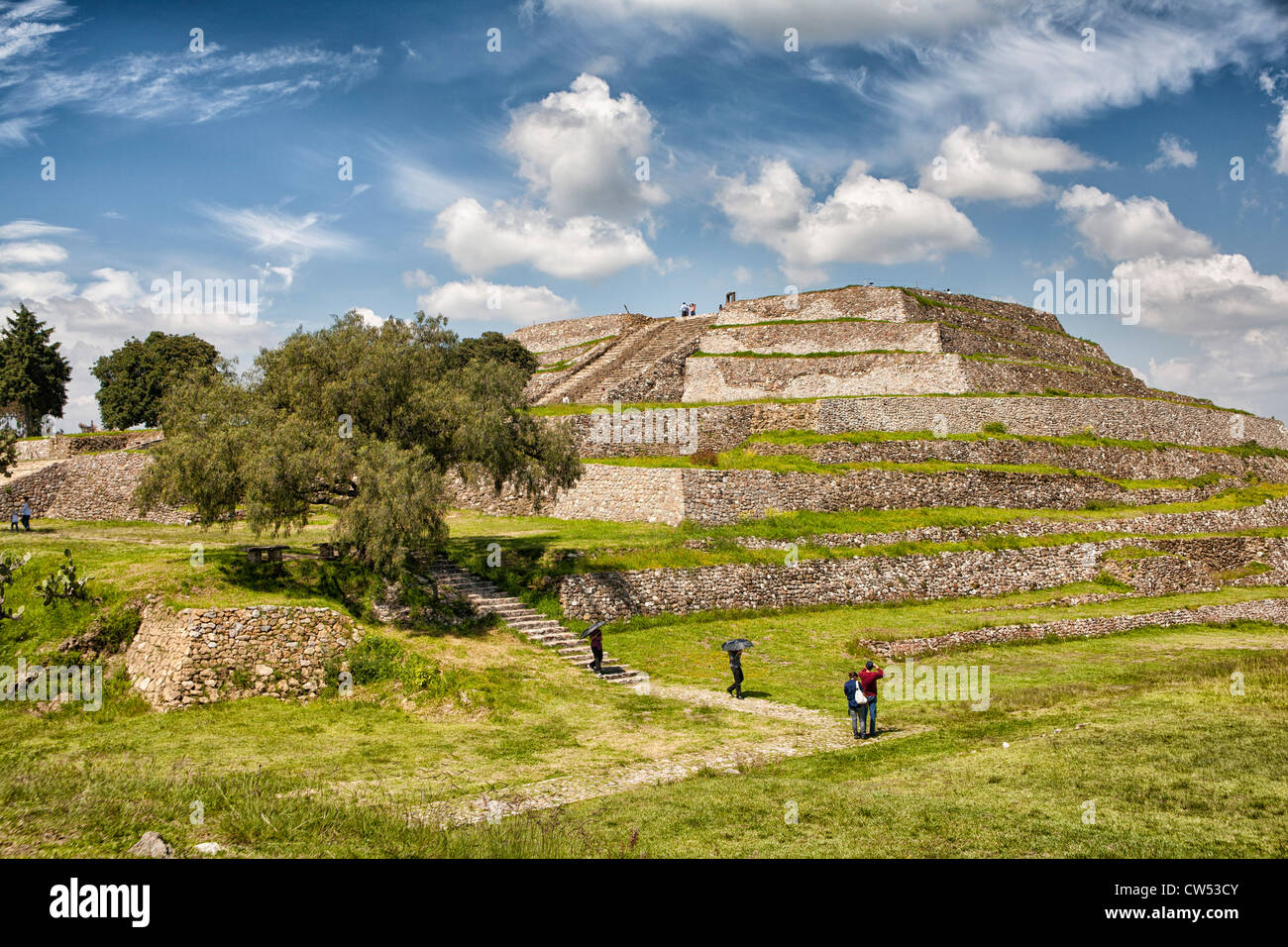 Pyramid of the Flowers - Xochitecatl archaeological site in the state of Tlaxcala, Mexico Stock Photo