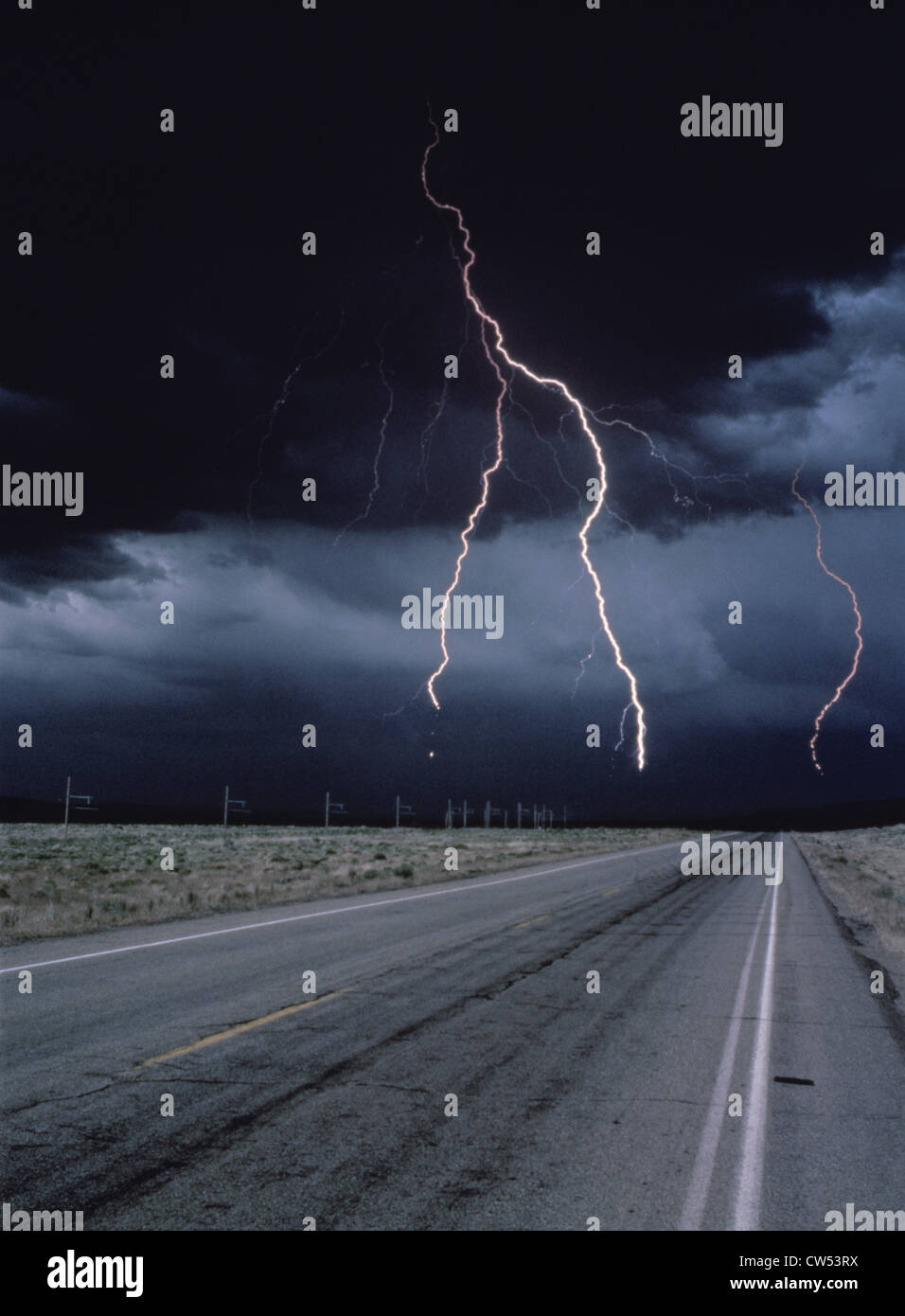 Lightning in the sky Stock Photo - Alamy