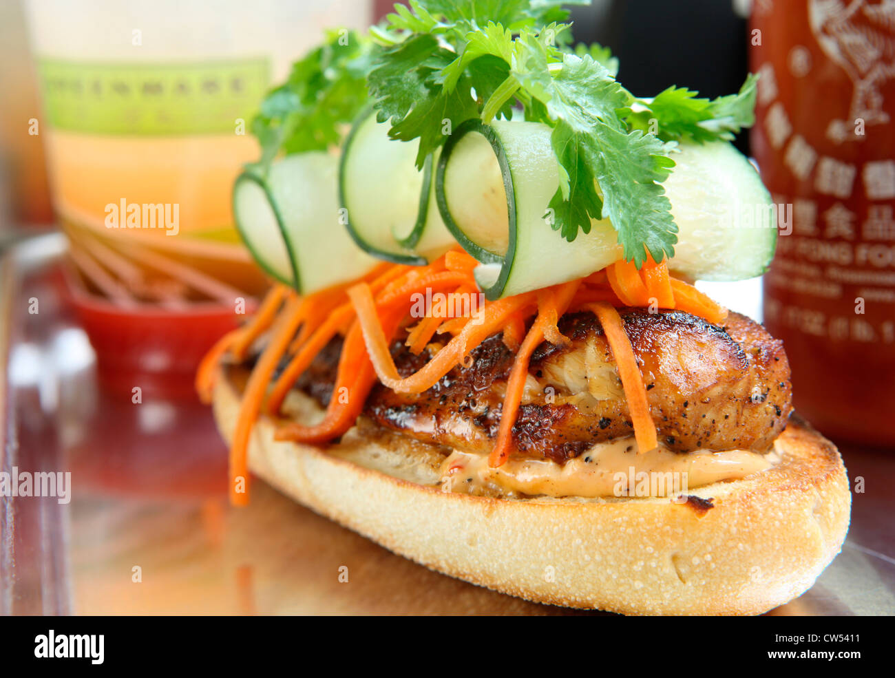 Closeup of Banh mi the open faced Vietnamese sandwich Stock Photo Alamy