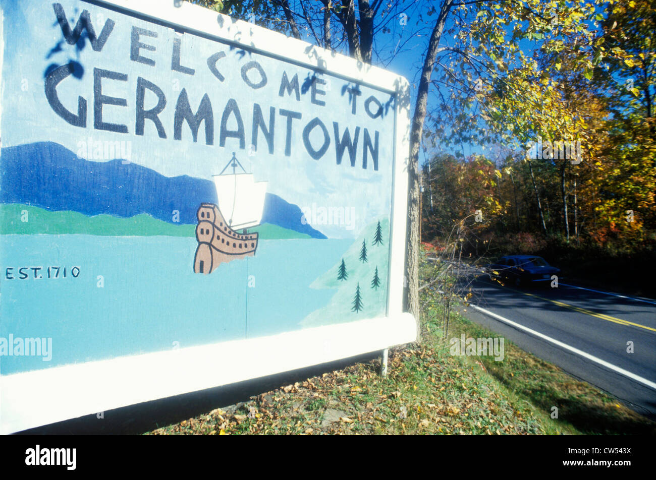 sign at entrance to germantown hires stock photography and