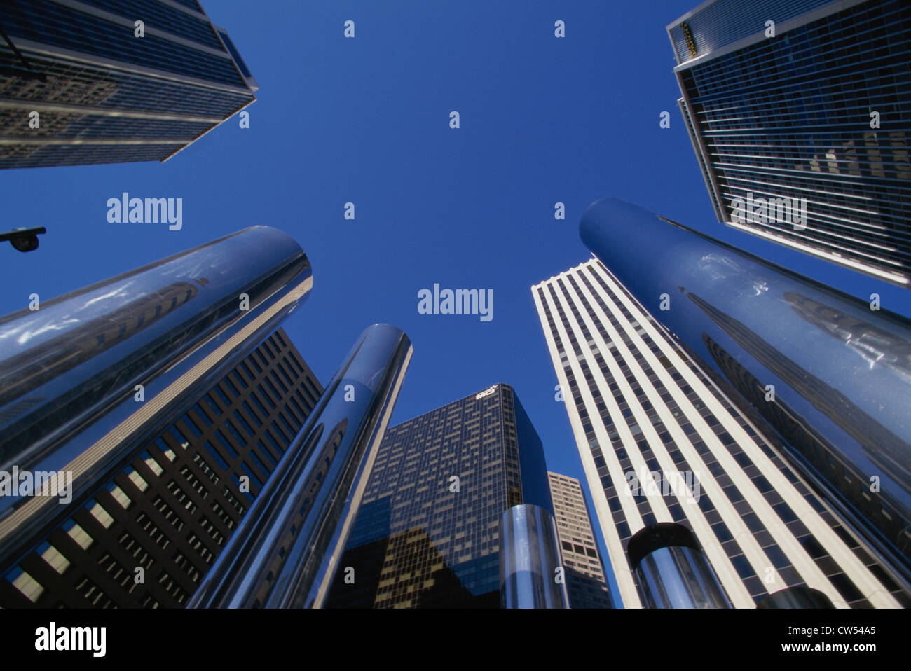 Low angle view of high rise buildings Stock Photo