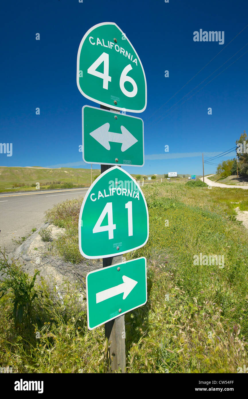 The intersection California State Highways 46 and 41 intersection where