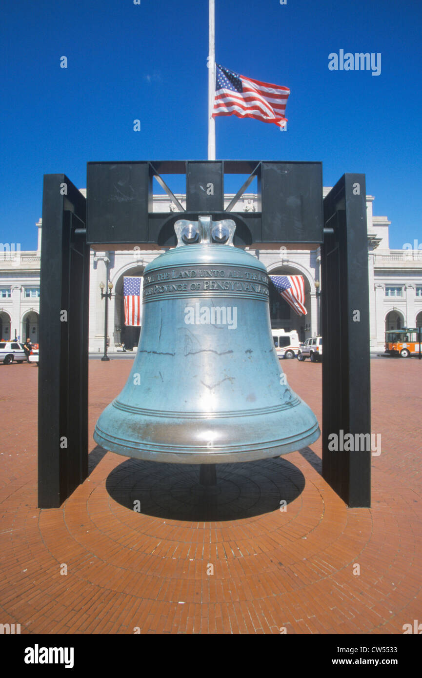 Replica of Liberty Bell, Union Station, Washington, D.C. Stock Photo