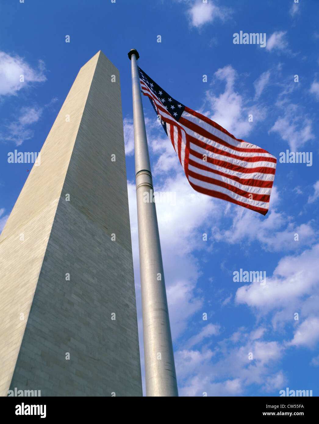 Low angle view of the Washington Monument, Washington, D.C., USA Stock Photo