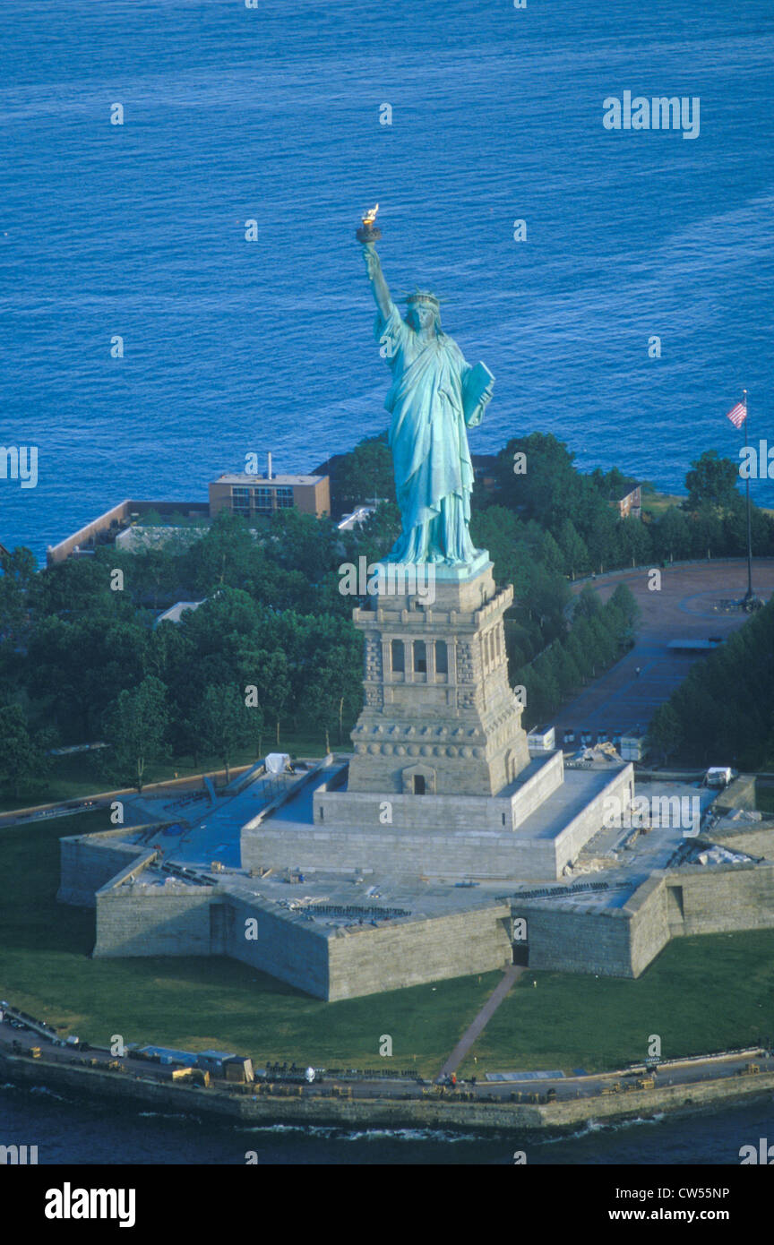 Aerial view of the Statue of Liberty , New York City, New York Stock ...