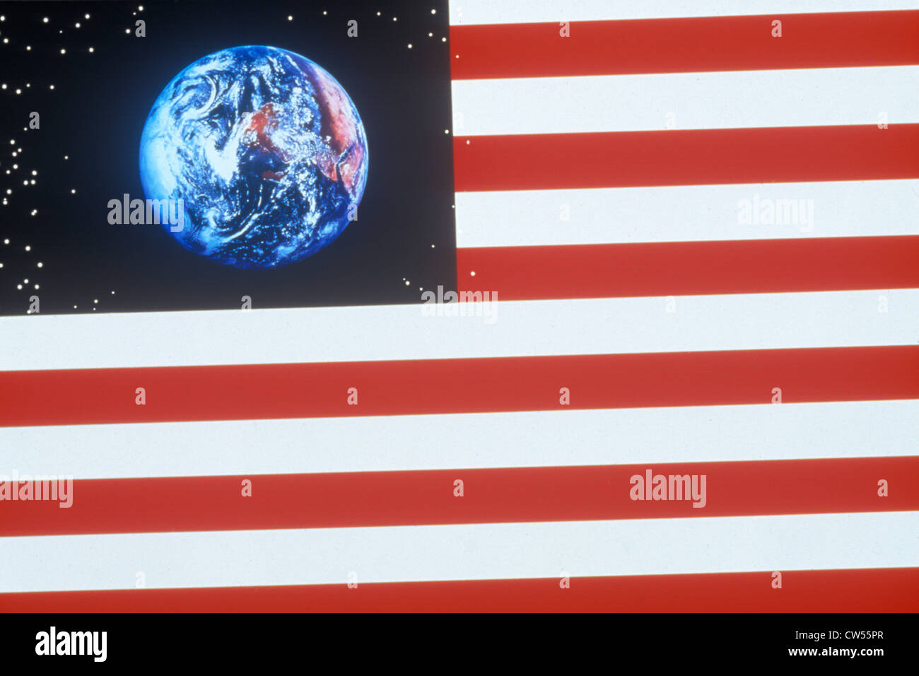 Special effects: American flag and the planet Earth Stock Photo