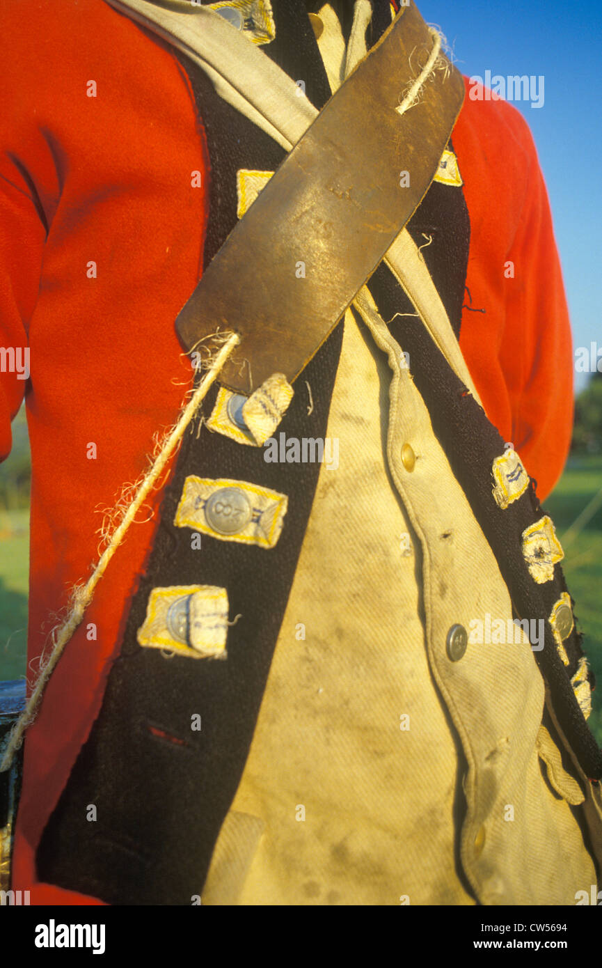 Detail of British Army uniform during Revolutionary war historical