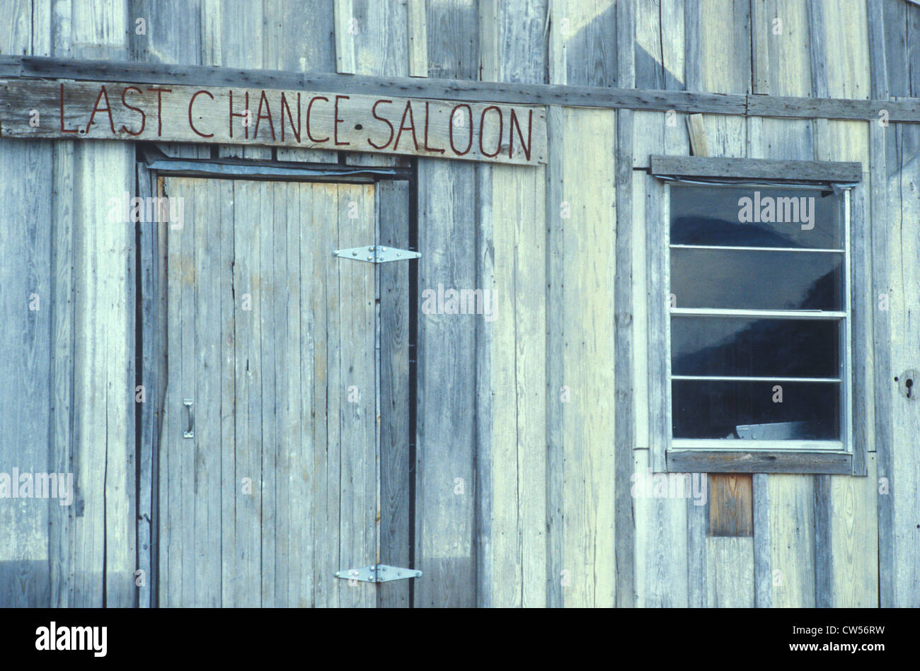 Entrance to Last Chance Saloon in ghost town in CO Stock Photo