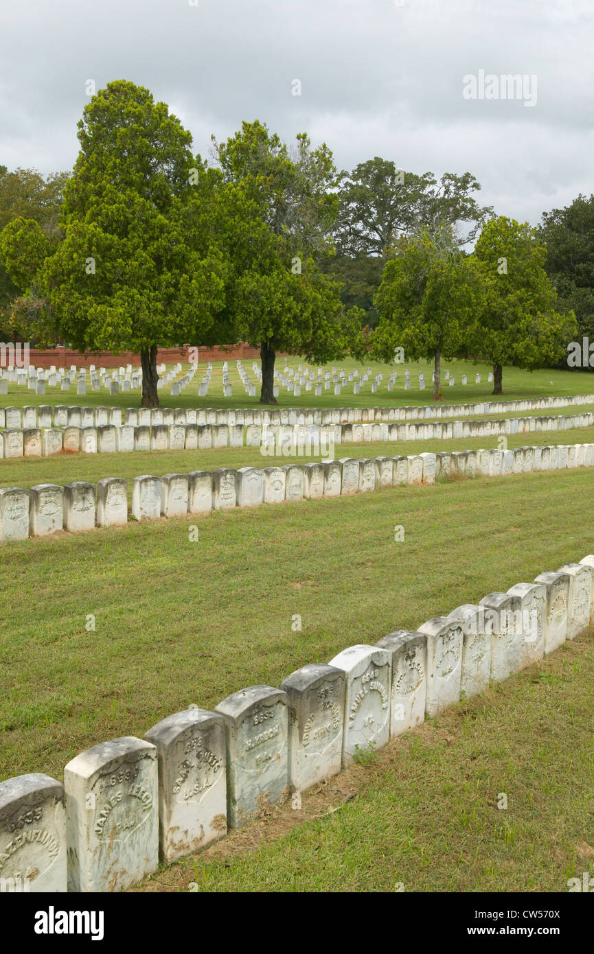 National Park Andersonville or Camp Sumter National Historic Site in Georgia site Confederate Civil War prison and cemetery Stock Photo