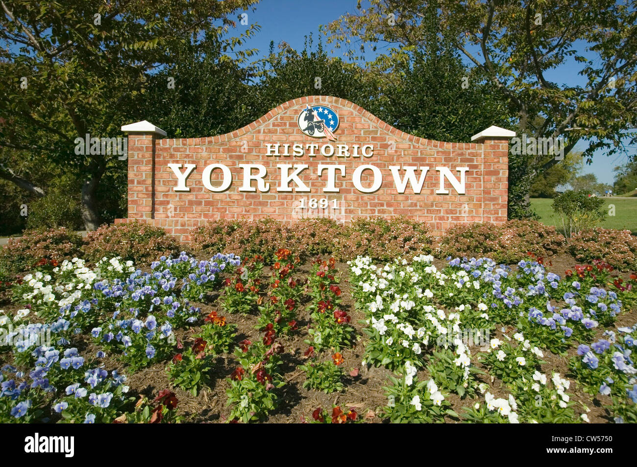Historic Yorktown's main gate. Today Yorktown part an important national resource known as ''Historic Triangle Yorktown Stock Photo