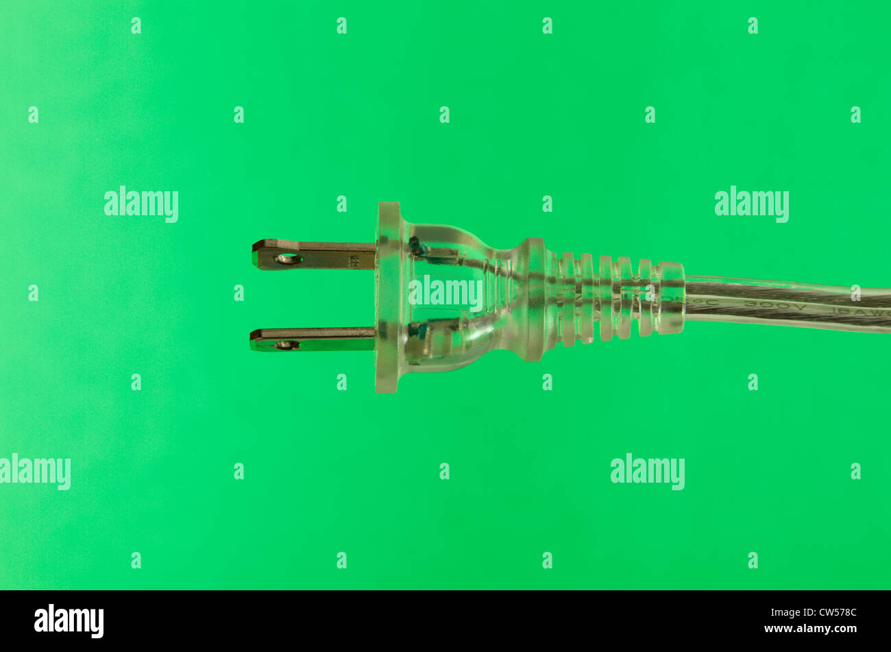 Electrical power plug. Twoprong NEMA 1 electrical plug, USA Stock