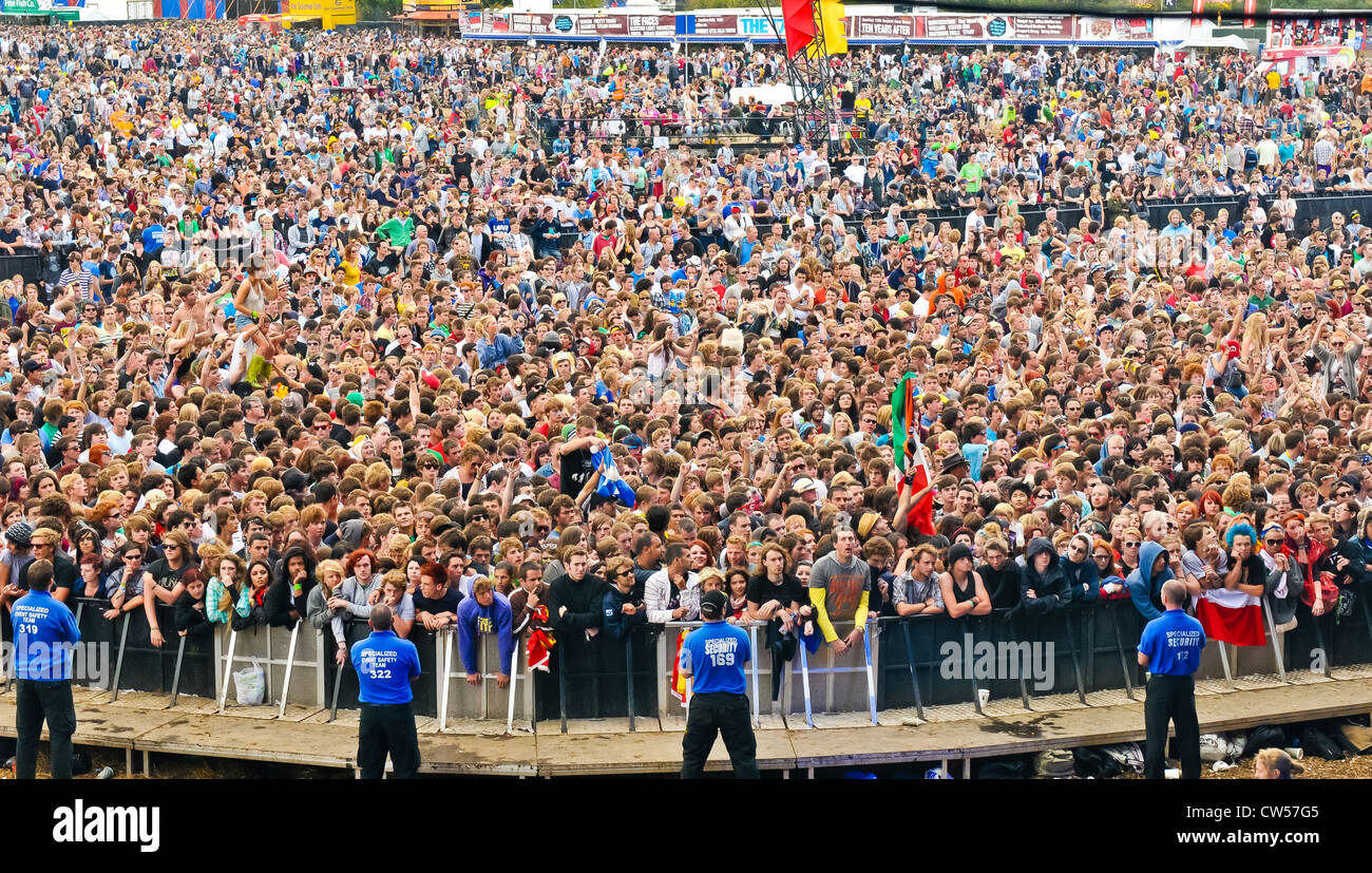 The crowd main stage Reading festival 2011 , from stage Stock Photo