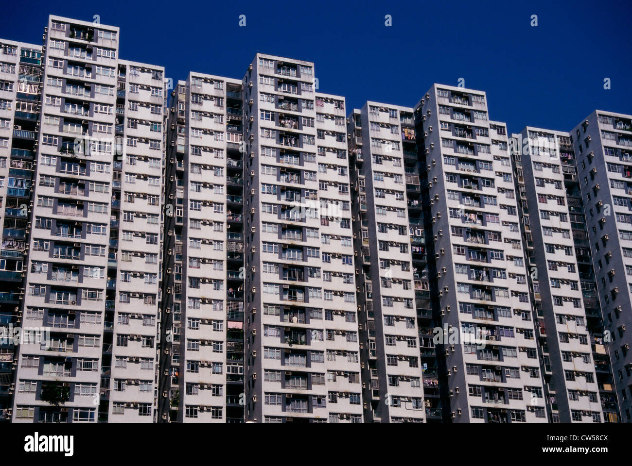 Low angle view of buildings, Hong Kong, China Stock Photo