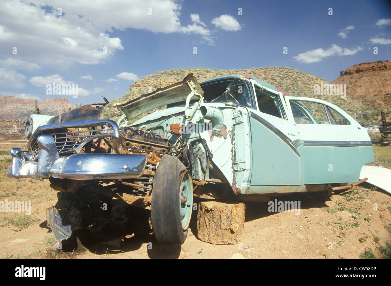 A junk car in South Utah Stock Photo Alamy