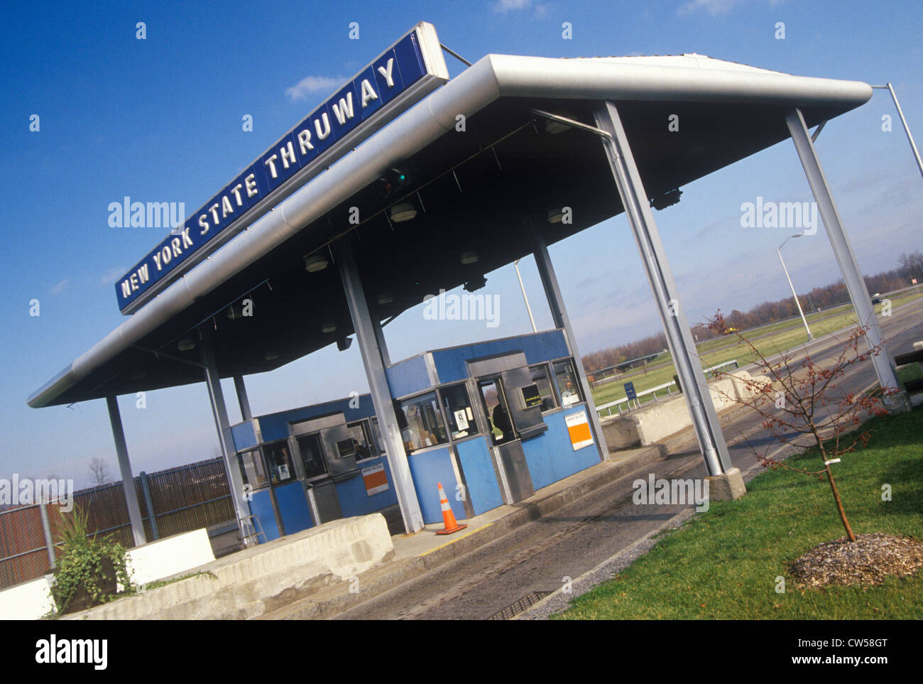 The New York State thruway toll road off of Route 90 Stock Photo