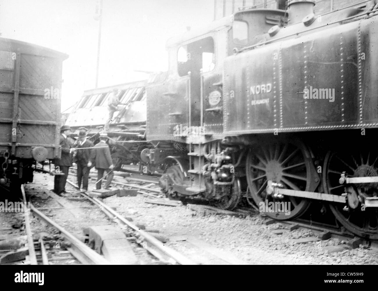 Railway accident in Persan-Beaumont Stock Photo