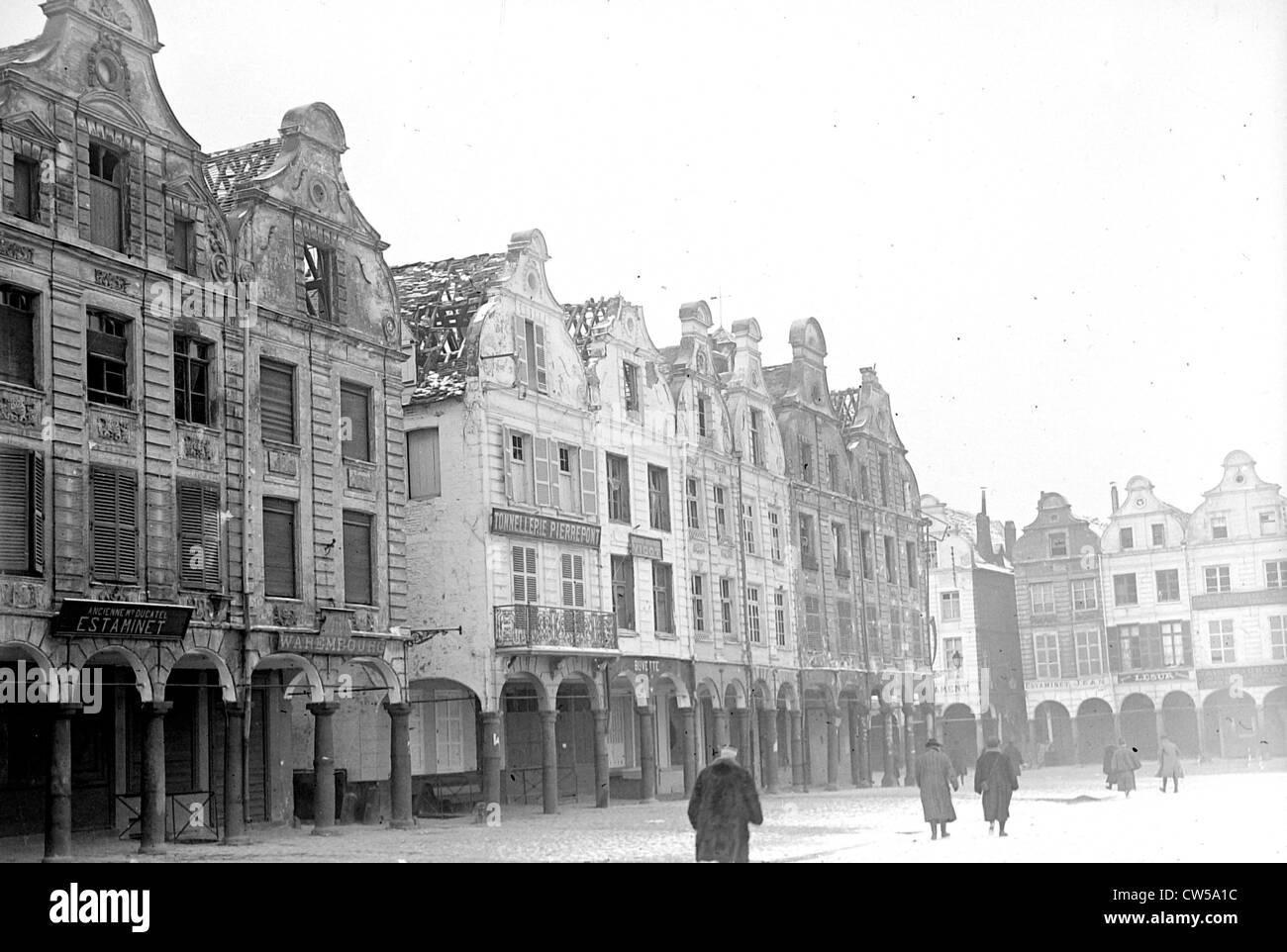 Arras after the bombing,  Spanish houses Stock Photo