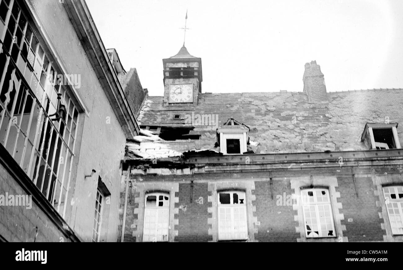 Arras after the bombing,  hospital of St-Jean Stock Photo