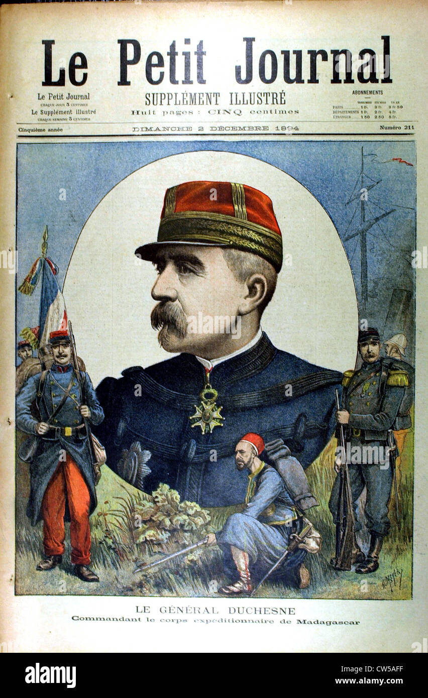 General Duchesne, Commander of the Expeditionary Force in Madagascar in 'Le Petit Journal' Stock Photo