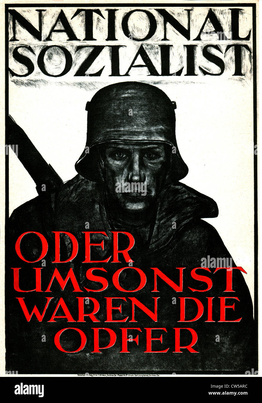 National-socialist propaganda poster Stock Photo