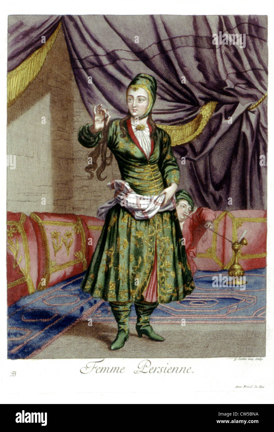 Monsieur de Ferriol, Persian woman in 'Collection of 100 engravings representing different nations of the Levant...' Stock Photo