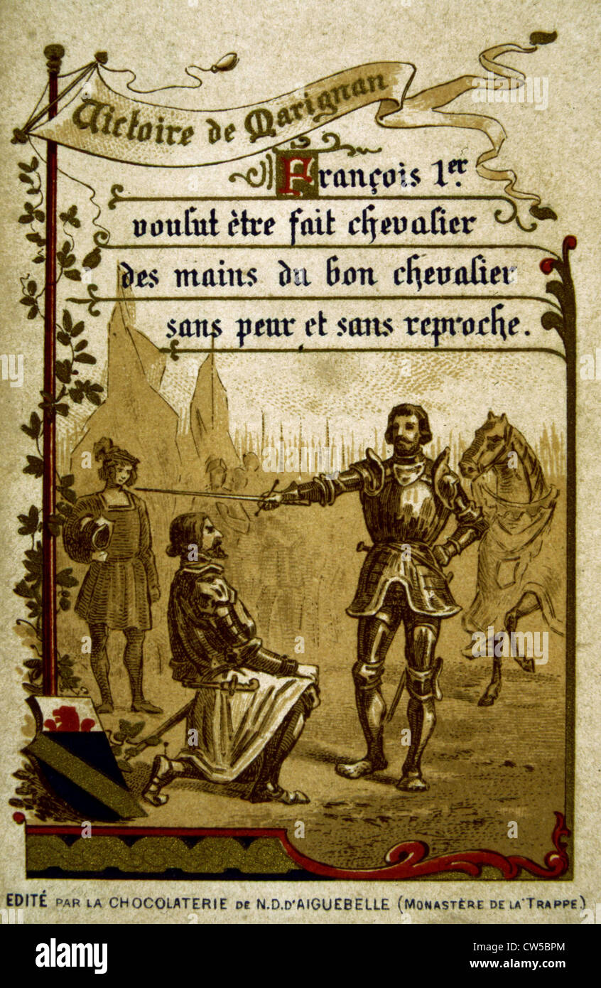 Advertisement for Aiguebelle chocolate, the Life of Bayard Francis I