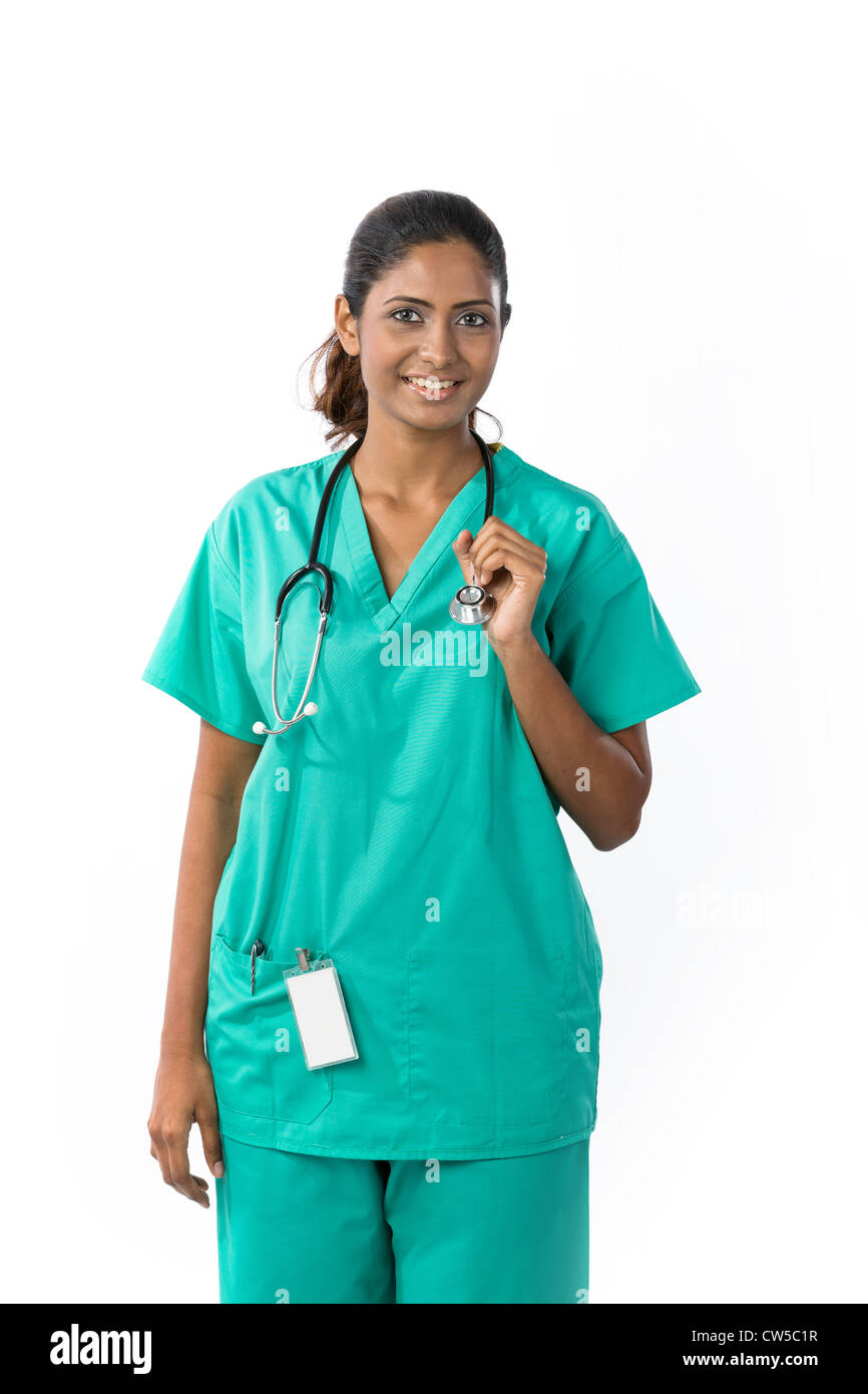 Portrait of a happy Female Indian Doctor Stock Photo - Alamy
