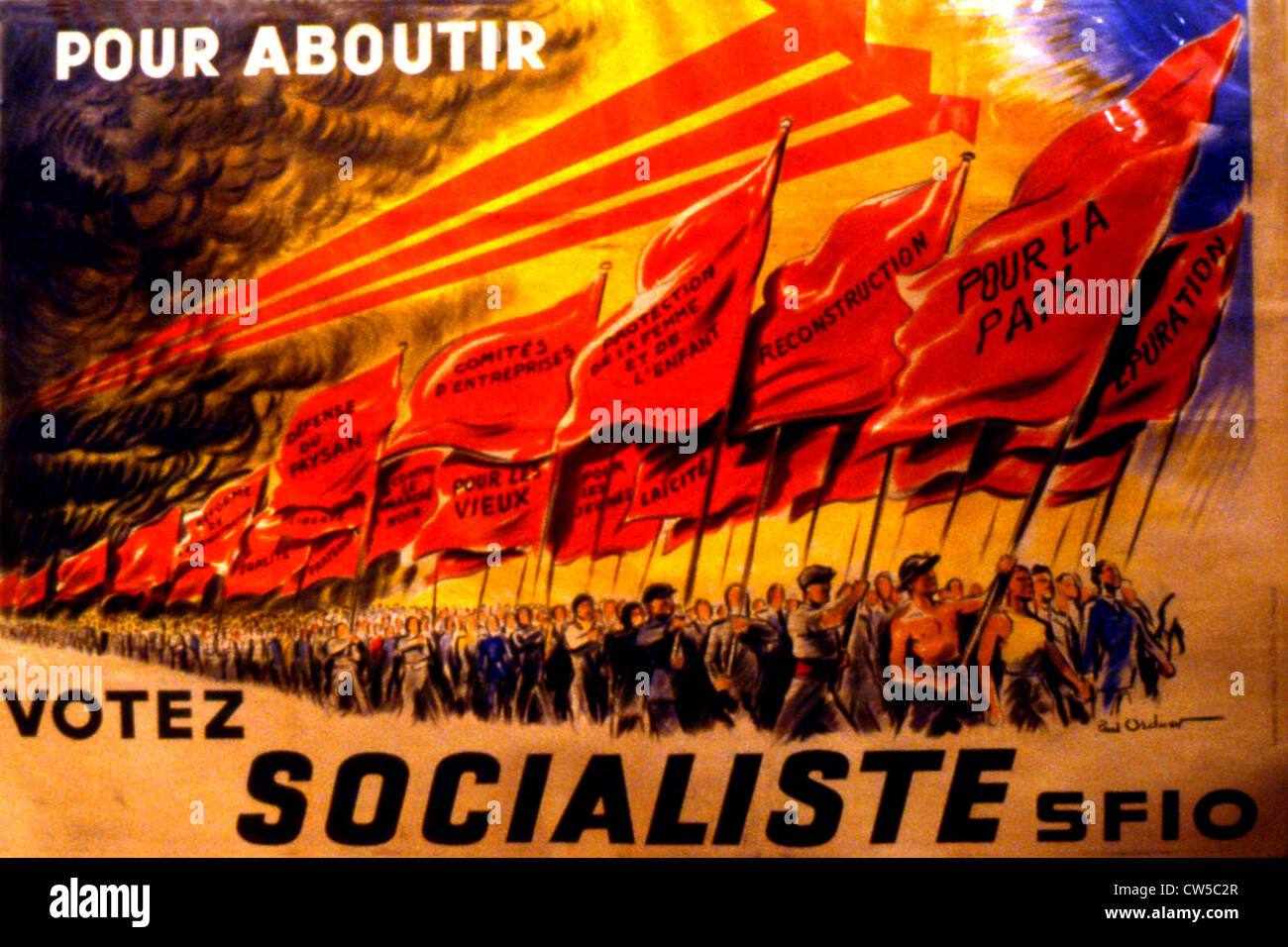 Electoral propaganda poster of the S.F.I.O. Socialist Party Stock Photo