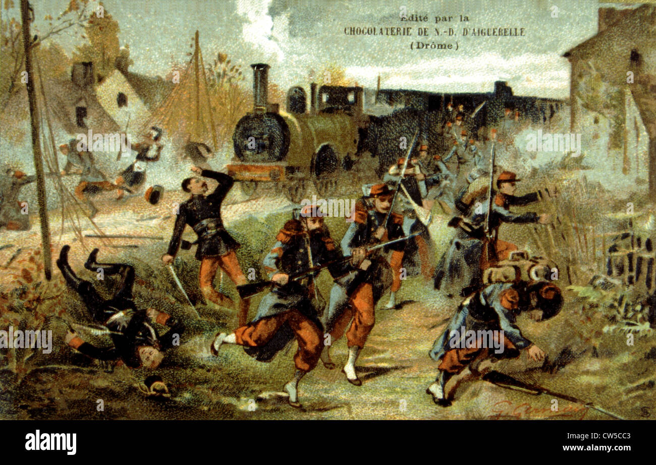 War of 1870, Siege of Metz: Battle of Peltre Stock Photo