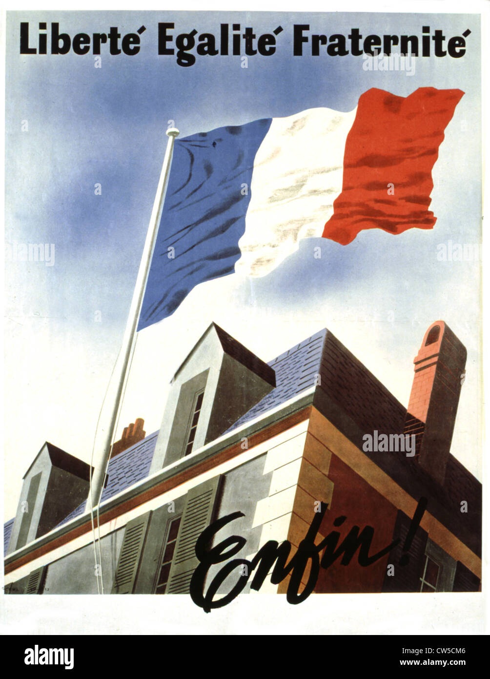 Propaganda poster when France was liberated Stock Photo