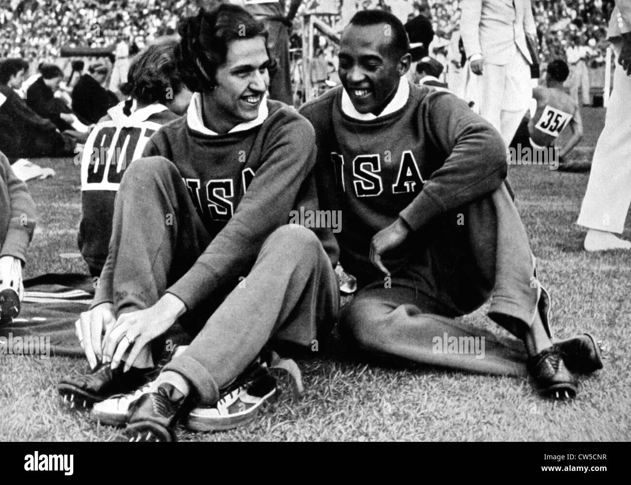 Berlin Olympic Games, Jesse Owens and Helen Stephens Stock Photo