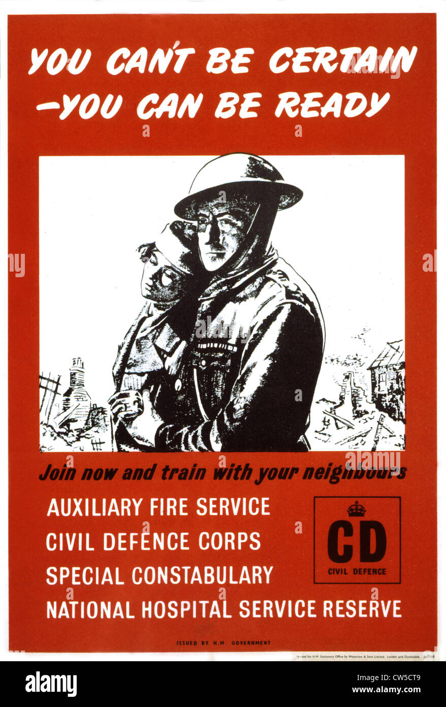 Propaganda Poster For The Civil Defence Stock Photo Alamy