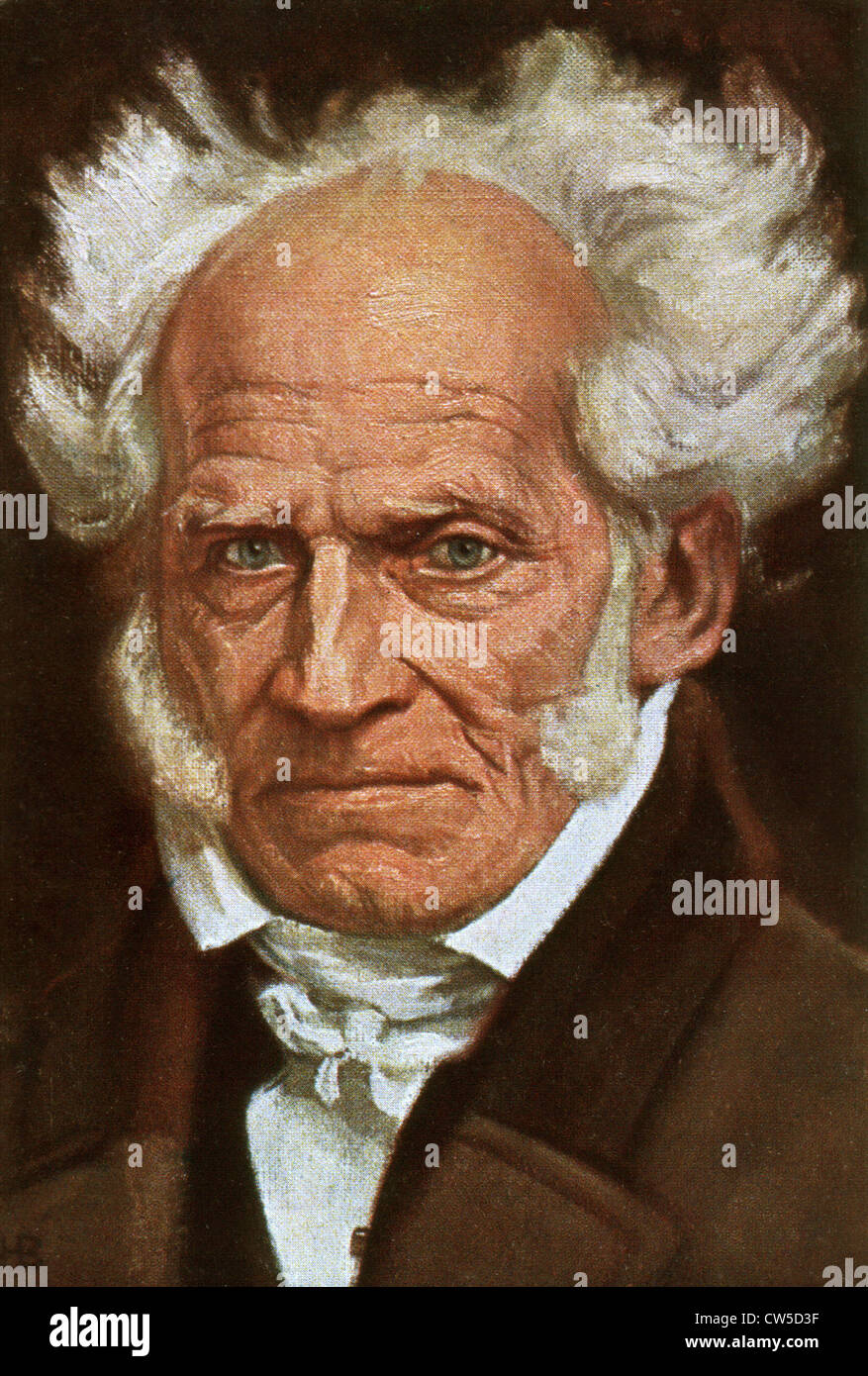 Portrait of Arthur Schopenhauer (1788-1860), postcard Stock Photo
