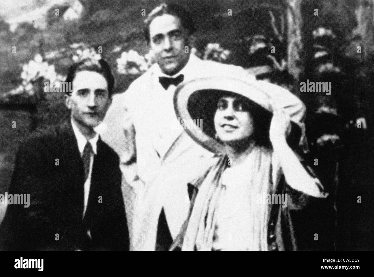 Marcel Duchamp, Francis Picabia and Béatrice Wood Stock Photo