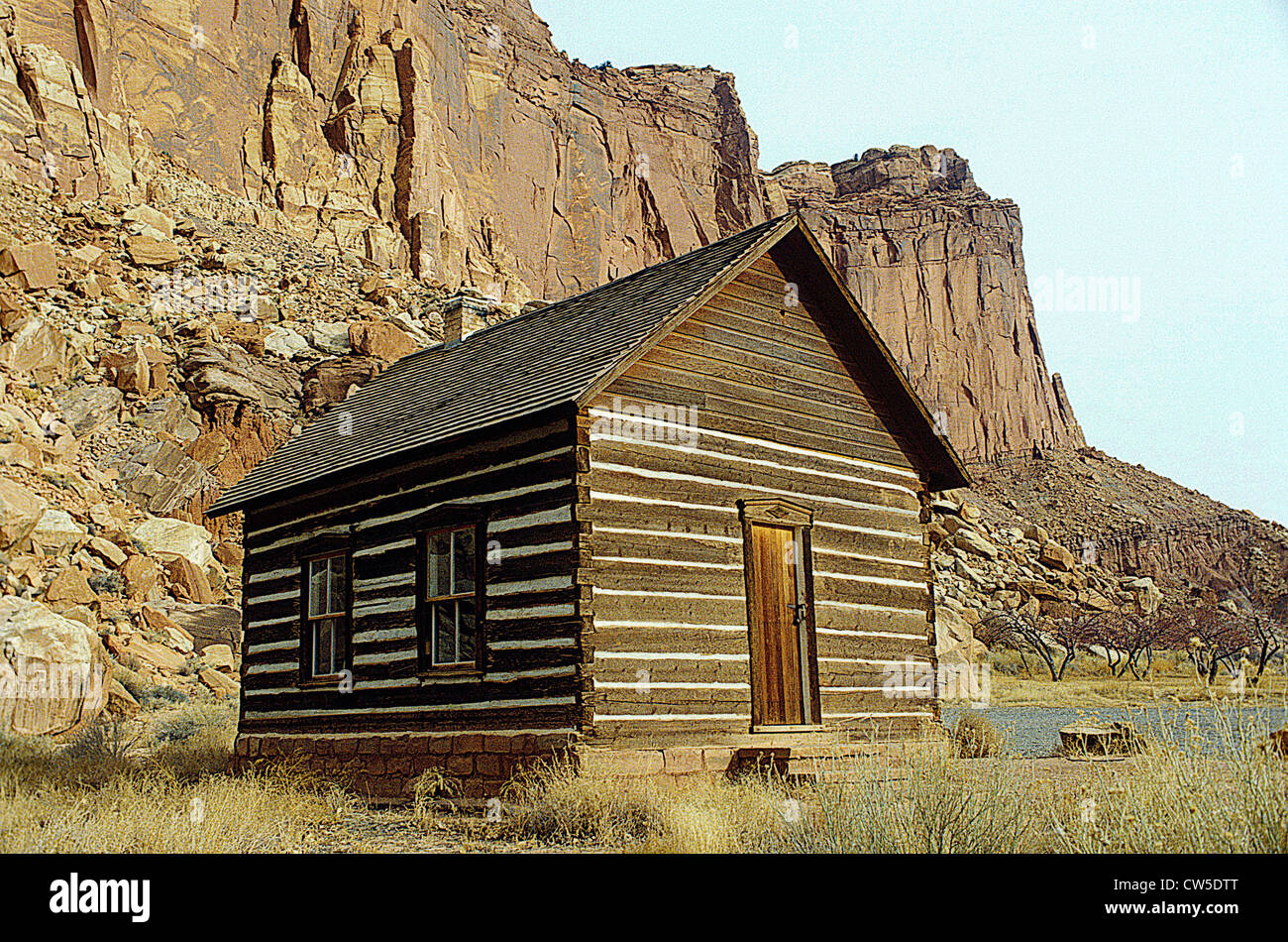 Digitally altered image of a wooden cabin from the Old West, Capitol ...