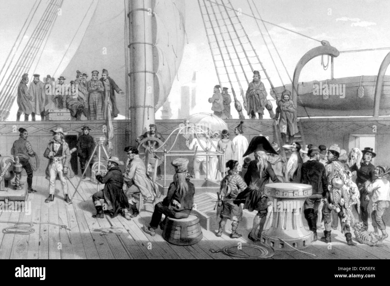 Crossing of the polar circle, January 19, 1840, in 'Journey to the South pole and Oceania' Stock Photo