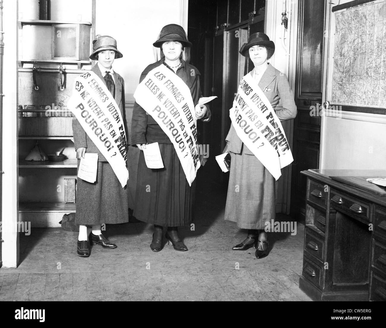 French league for women's right to vote. Suffragettes. Suffragettes. Stock Photo