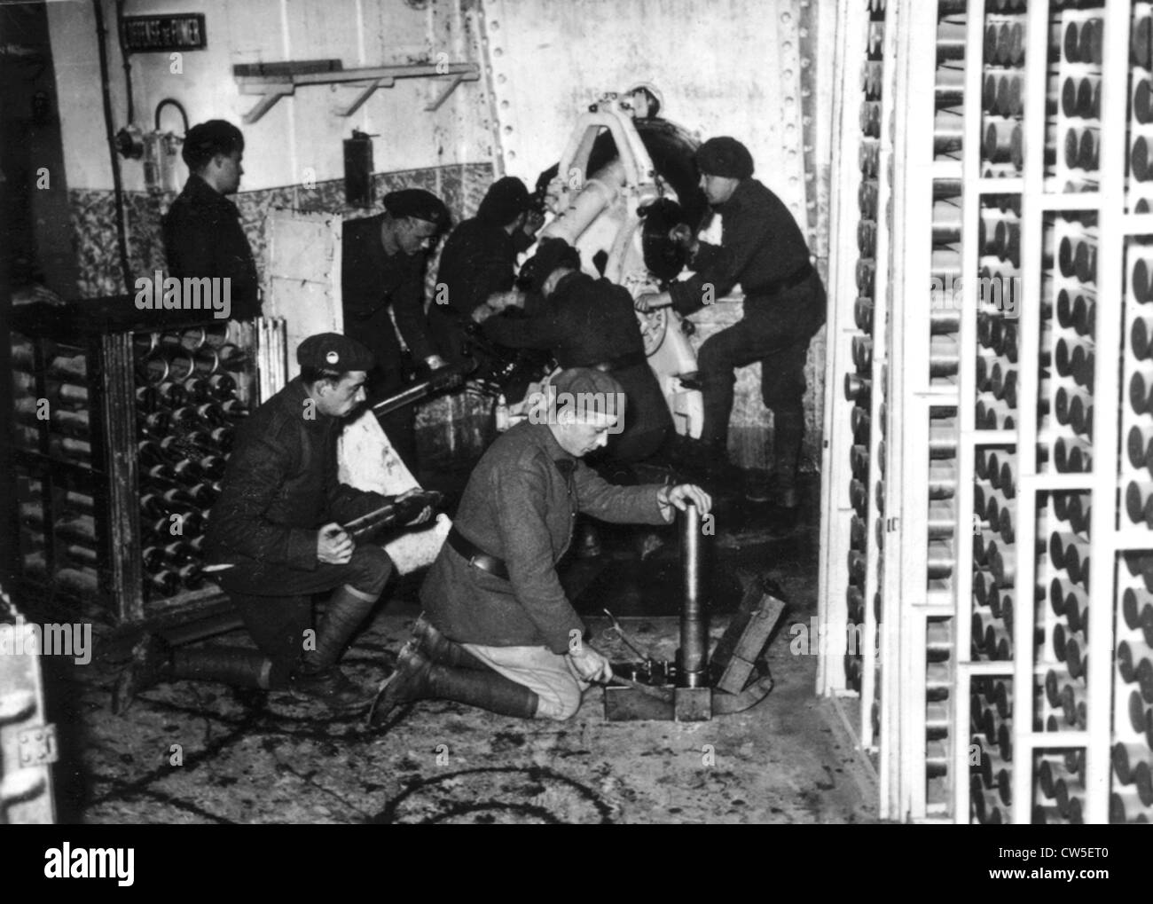 The Maginot line. Inside of an artillery blockhouse Stock Photo