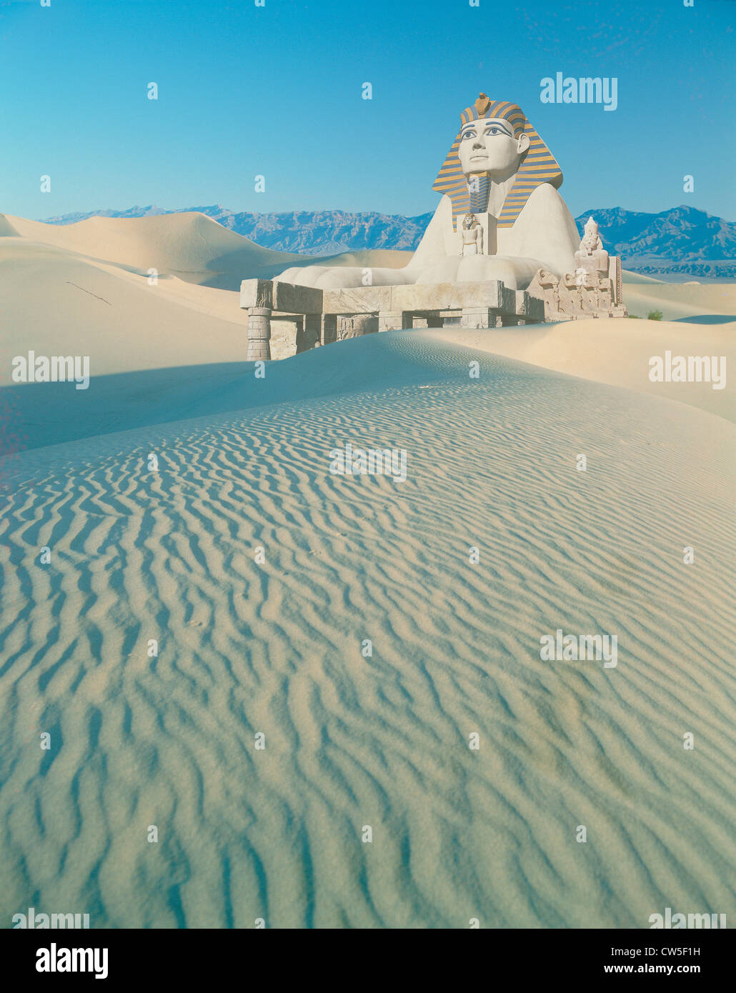 Composite image of Egyptian ruins in a desert Stock Photo Alamy