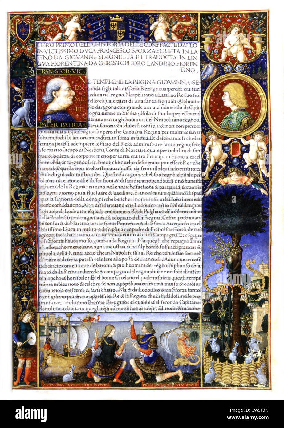 Giovanni Simonetta: 'La Sforziada', copy of Gian Galeazzo Sforza Stock Photo