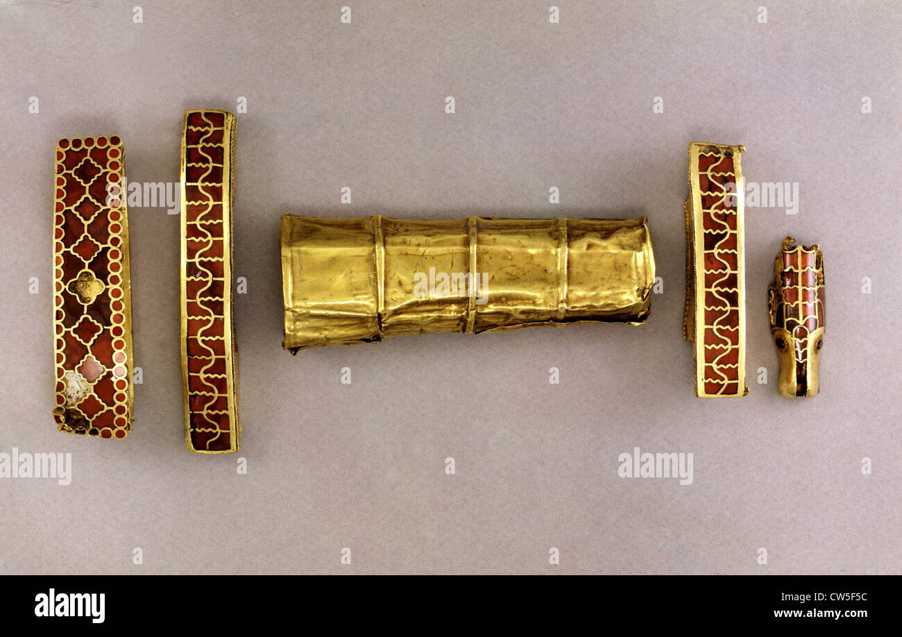 Sword of King Childeric I, (c.436-481) from his tomb in Tournai Stock Photo