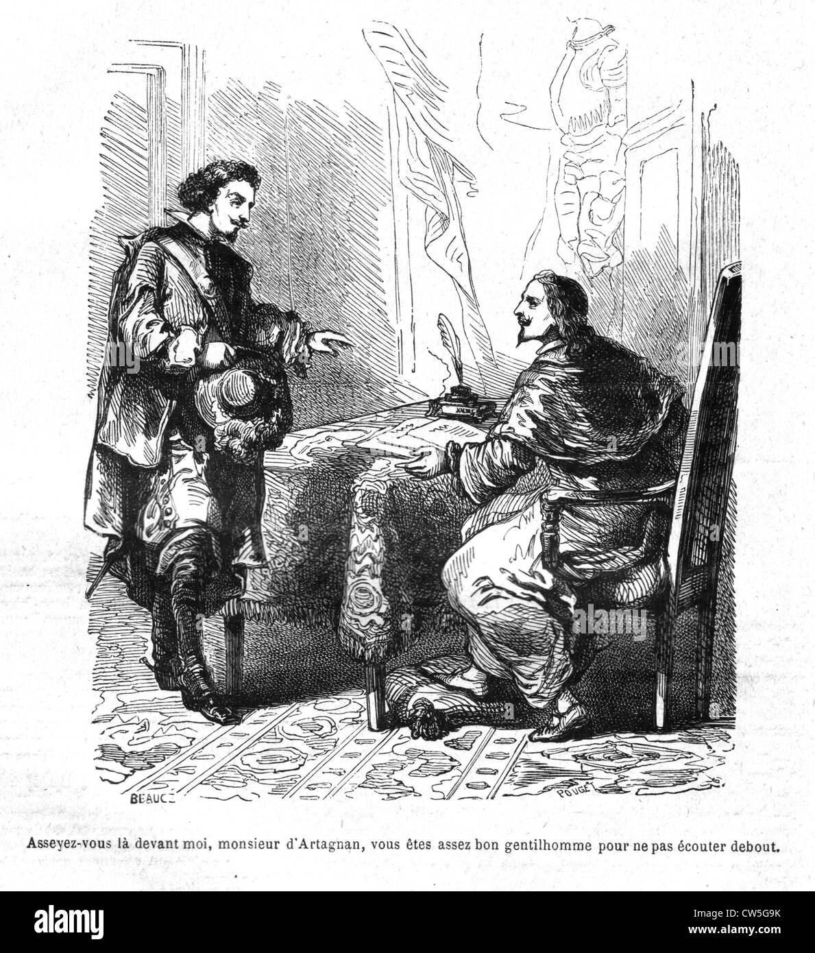 The Three Musketeers, D'Artagnan visiting the Cardinal de Richelieu Stock  Photo - Alamy