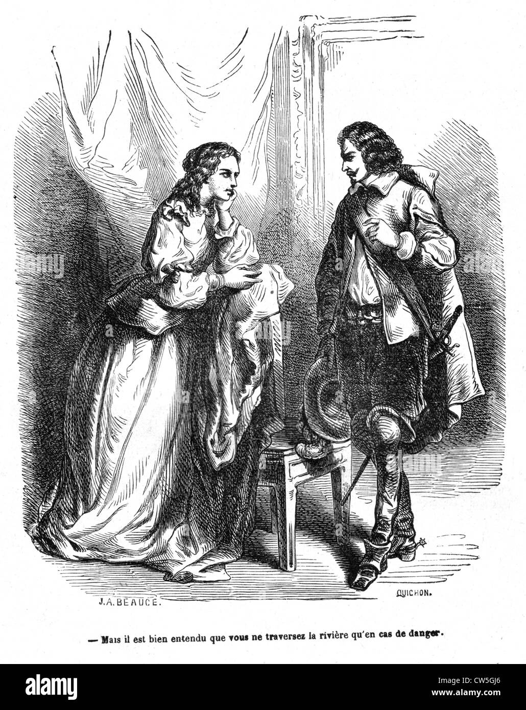 The Three Musketeers, Count de Rochefort with Milady Stock Photo Alamy